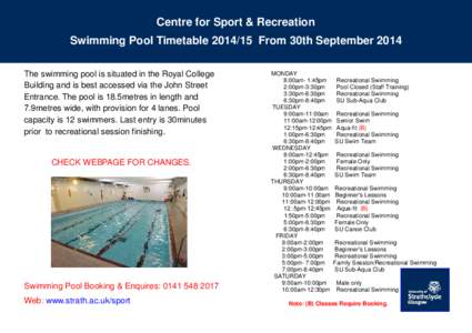 Swimming Pool Timetable Full 30th September[removed]