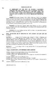 ORDINANCE NO. 969 AN ORDINANCE OF THE CITY OF SEASIDE, CALIFORNIA ADOPTING THE 2007 EDITIONS OF THE CALIFORNIA BUILDING, PLUMBING, ELECTRICAL, MECHANICAL AND FIRE CODES, AND RELATED MODEL CODES, WITH APPENDICES AND AMEND