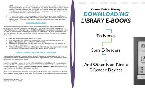 NOOKS NOTE: If you do not have ADE installed yet, this is where you can install it. In step 4, above the Download button, you will see a link that says Click here to download the software needed to use this Adobe ePUB eB