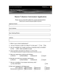 Microsoft Word - Master Volunteer Astronomer Application.doc