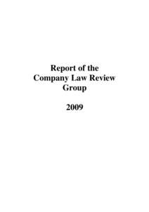 Report of the Company Law Review Group 2009  2