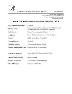 Mid-Cycle Statistical Review and Evaluation - BLA