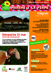 Restauration sur place  Marché à la ferme Daignac  Bergerie de Daignac