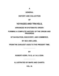 Voyages and Travels Volume III