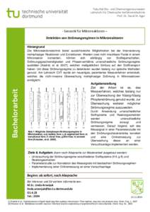 Fakultät Bio- und Chemieingenieurwesen Lehrstuhl für Chemische Verfahrenstechnik Prof. Dr. David W. Agar - Sensorik für Mikroreaktoren – Detektion von Strömungsregimen in Mikroreaktoren