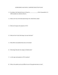 SCEMSS MARCH 2014 EMD CE: SUBSTANCE ABUSE STUDY GUIDE