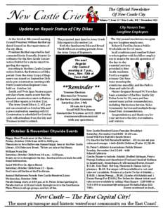 New Castle Crier  The Official Newsletter Of New Castle City Volume 7, Issue 11* New Castle, DE * November 2013