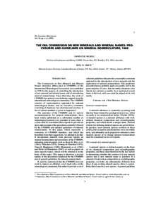 PROCEDURES AND GUIDELINES ON MINERAL NOMENCLATURE  1 The Canadian Mineralogist Vol. 36, pp. x-xx (1998)