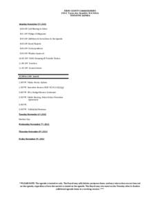 FERRY COUNTY COMMISSIONERS 290 E. Tessie Ave. Republic, WA[removed]TENTATIVE AGENDA Monday November 5th, 2012 8:00 AM Call Meeting to Order