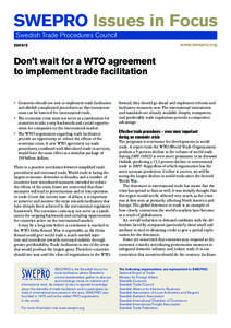 SWEPRO Issues in Focus Swedish Trade Procedures Council www.swepro.org[removed]