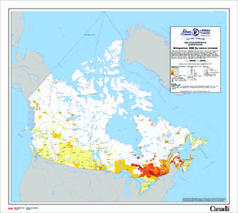 Atlas of Canada 6th Edition (archival version) Bilingualism, 2006 (by census division) Canada has two official languages, English and French. In 2006, about 17.4% of the population were bilingual, as they were able to co