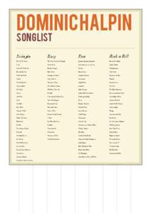 Dominic Halpin Song List Swingin Easy