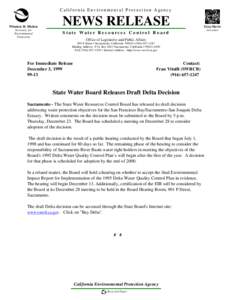 C a l i f o r n i a E n v i r o n m e n t a l P r o t e c t i o n A ge n c y  Winston H. Hickox Secretary for Environmental Protection