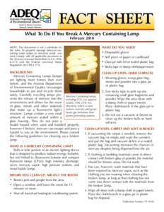 Mercury CFL light disposal fact sheet
