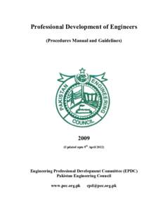 Professional Development of Engineers (Procedures Manual and GuidelinesUpdated upto 9th April 2012)