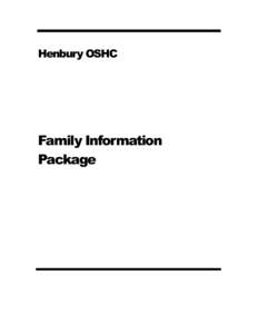 Henbury OSHC  Family Information Package  Family Handbook Check Sheet