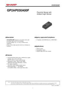 GP2AP030A00F  GP2AP030A00F Proximity Sensor with Ambient Light Sensor