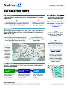 Great leaders = Great schools ™  BAY AREA FACT SHEET THE PROBLEM  WE CAN SOLVE THIS
