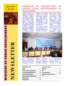 Volume 1, Issue 2  NEWSLETTER MINISTRY OF URBAN DEVELOPMENT