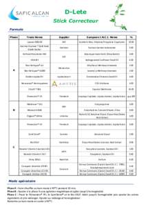 D-Lete Stick Correcteur Formule Phase  Trade Name
