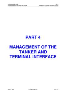 International Safety Guide for Inland Navigation Tank-barges and Terminals Part 4 Management of the tanker and terminal interface