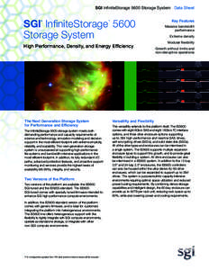 SGI InfiniteStorage 5600 Storage System Data Sheet  SGI InfiniteStorage 5600 Storage System ®