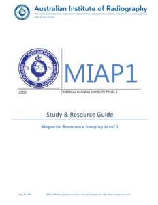 MIAP1 2002 MEDICAL IMAGING ADVISORY PANEL 1  Study & Resource Guide