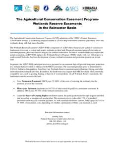 Agriculture in the United States / Easement / Wetlands of the United States / Environment / Conservation easement / Law / Wetlands Reserve Program / Wetland / Ecology / Real property law / United States Department of Agriculture / Conservation in the United States