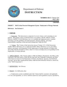 DoD Instruction[removed], Vol. 1231; July 5, 2011