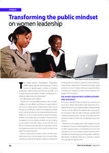 OPINION  Transforming the public mindset on women leadership  T