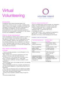 Volunteerism / Public administration / Virtual volunteering / Volunteering / Volunteer Centres Ireland / Reach Skilled Volunteering / Philanthropy / Civil society / Giving