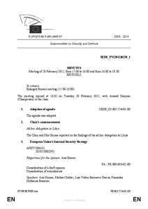 [removed]EUROPEAN PARLIAMENT Subcommittee on Security and Defence  SEDE_PV(2012)0228_1