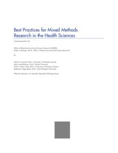 Best Practices for Mixed Methods Research in the Health Sciences