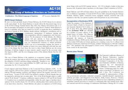 more things with non-NATO partner nations. AC/135 is already a leader in that area, because with 36 partner nation members, it is the largest Allied Committee in NATO. Codification – The Global Language of Logistics  1
