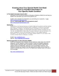 Microsoft Word - Knowing about Your Special Health Care Need.docx
