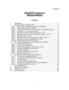 11-Jan-10  VPA/ADAPT Version 3.0 Reference Manual Contents I