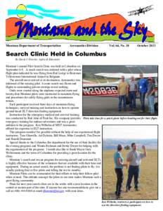 Montana Department of Transportation  Aeronautics Division Vol. 64, No. 10