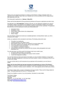 Microsoft Word - Application Information Sheet Semester[removed]doc