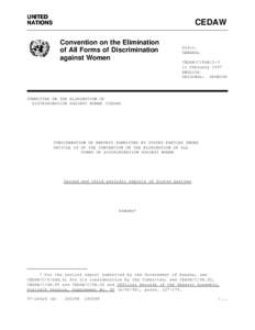 UNITED NATIONS CEDAW Convention on the Elimination of All Forms of Discrimination