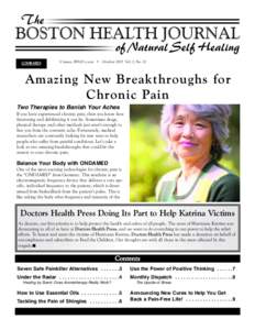 LOMBARDI  12 issues, $99.00 a year • October 2005 Vol. 2, No. 10 Amazing New Breakthroughs for Chronic Pain