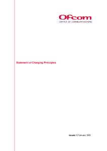 Statement of Charging Principles  Issued: 8 February 2005 Contents Page