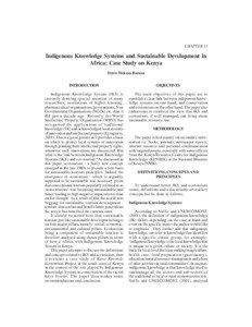 CHAPTER 13  Indigenous Knowledge Systems and Sustainable Development in