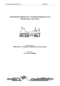 FP7-INFRASTRUCTURESINTERACT International Network for Terrestrial Research and Monitoring in the Arctic