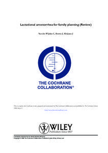 Lactational amenorrhea for family planning