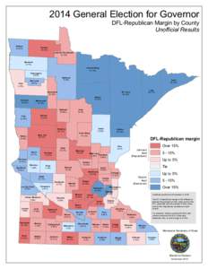 2014 General Election for Governor  DFL-Republican Margin by County Unofficial Results  Kittson