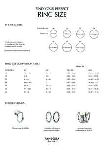 FIND YOUR PERFECT  RING SIZE THE RING SIZES PANDORA size