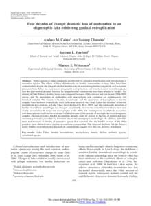 Four decades of change: dramatic loss of zoobenthos in an oligotrophic lake exhibiting gradual eutrophication