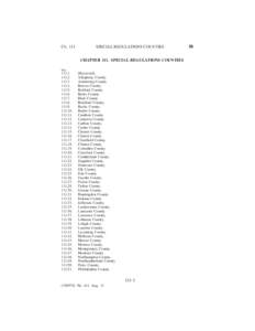 Ch[removed]SPECIAL REGULATIONS COUNTIES CHAPTER 111. SPECIAL REGULATIONS COUNTIES  Sec.