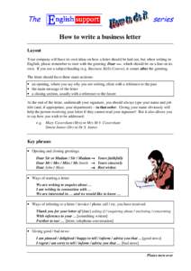 The  series How to write a business letter  Layout