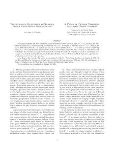 Theorematum Quorundam ad Numeros Primos Spectantium Demonstratio